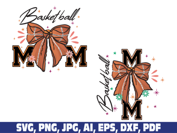 Basketball Mom Coquette Bow: Graphics for Crafts