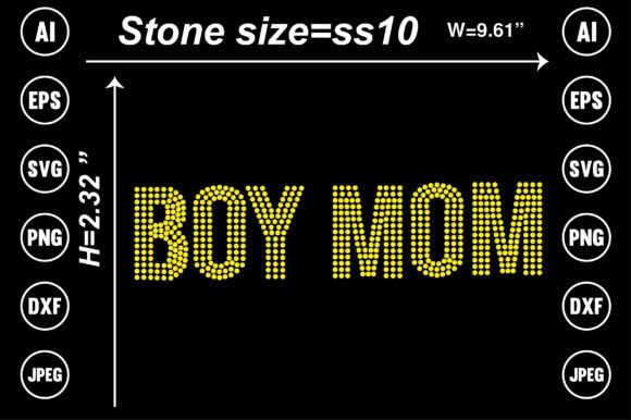 Boy Mom Rhinestone Templates: Graphics for Crafts