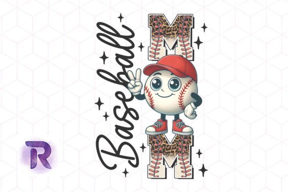Glitter Baseball Mom PNG: Graphics for Crafts