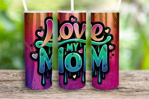 Love Mom Tumbler Wrap Png: Graphics for Crafts