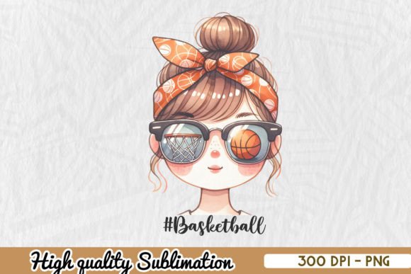 Messy Bun Basketball Mom Sublimation for Crafts & Graphics