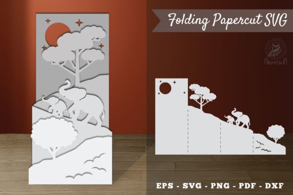 Mom and Baby Elephant Folding Papercut Review