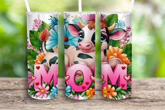Mom Cow Tumbler Wrap: Fresh Graphics for Crafts