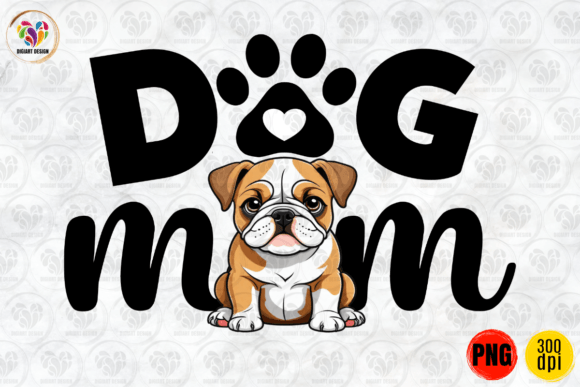 Pug Puppy Dog Mom PNG for Crafts & Graphics