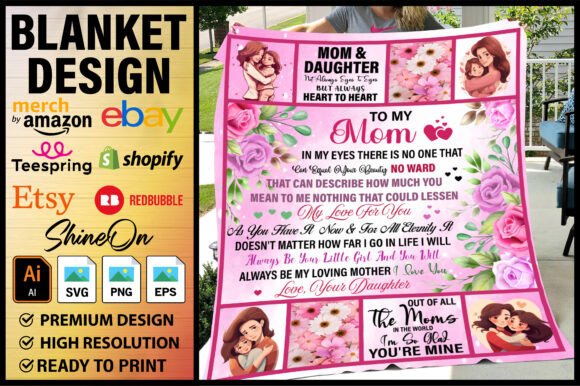 To My Mom Blanket Design: Graphics for Crafts